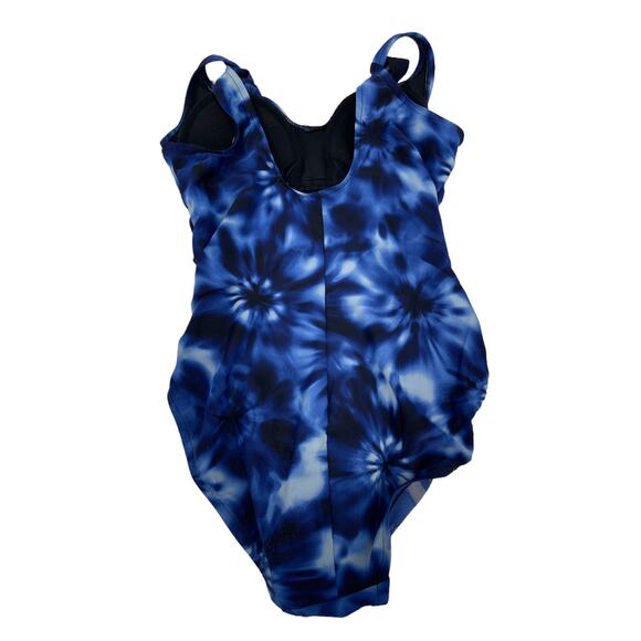 Aqua Green Blue Tie Dye One-Piece Swim Bathing Suit Women's - Picture 7 of 9